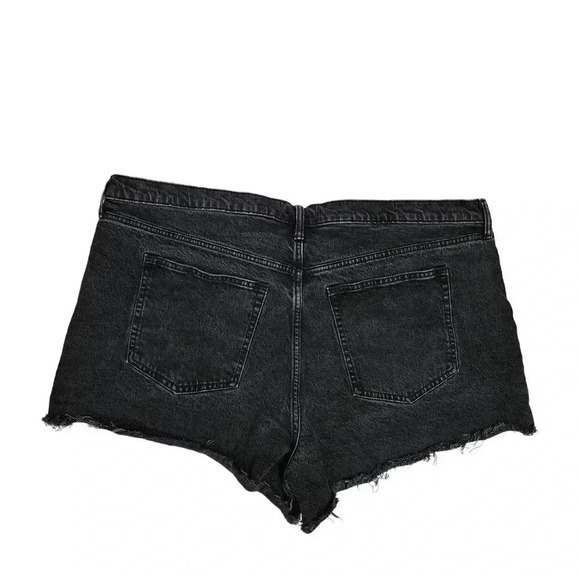 Abercrombie & Fitch Black High Rise The 90s Relaxed Cut Off Short Size 22 - Picture 3 of 4